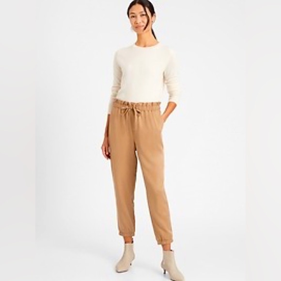 Banana Republic Women’s TENCEL Paperbag Drawstring Joggers Tan Size Large - Picture 1 of 8
